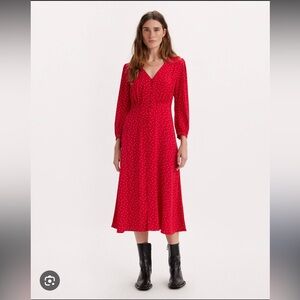 NWT Levi’s Breslin Long Sleeve Dress - Red Polka Dot